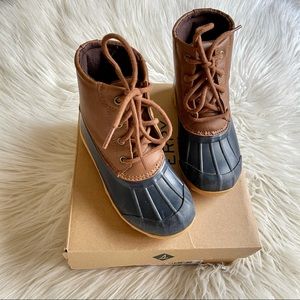 Sperry Port Toddler Duck Boots Navy & Brown
